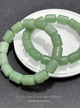 天然东陵玉圆柱桶珠手串外贸跨境首饰中国风手链可diy原创材料