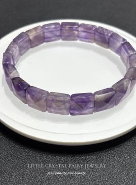 天然紫水晶手牌排手链可diy原创水晶小众首饰情侣学生生日礼物