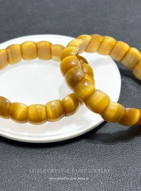 天然金虎眼手牌排diy原创材料新中式小众金色手链手串招米米礼物