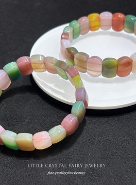 天然盐源玛瑙随型手牌手链可diy彩色水晶项链材料串珠女生首饰