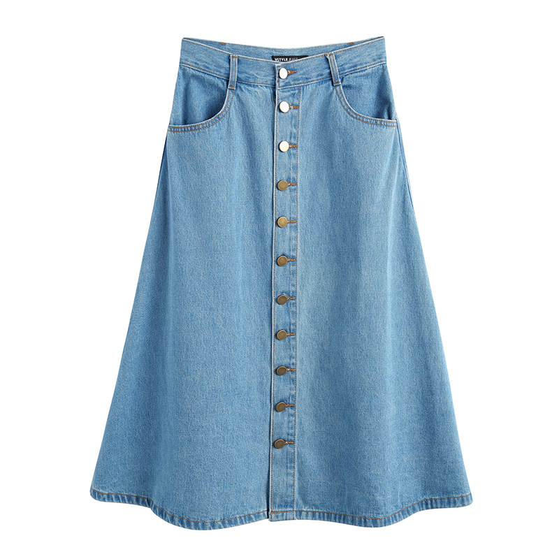 牛仔2020夏季新款遮胯高腰半身裙 yixi译熙半身裙