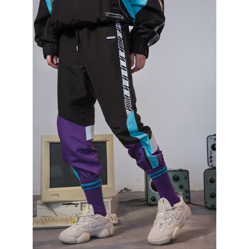 休闲裤校服 ins 秋冬复古串标冲锋运动束脚裤男女拼接 2018 NOCAO 休闲裤校服 ins 秋冬复古串标冲锋运动束脚裤男女拼接 2018 NOCAO