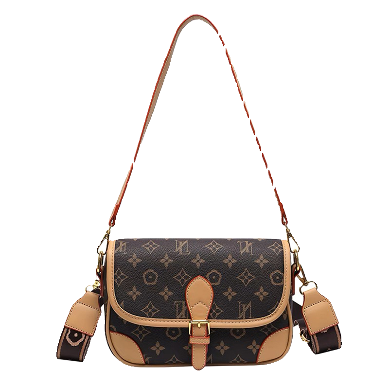 高级感包包女2025新款潮复古老花单肩斜挎包爆款宽带法棍包小方包,淘宝优惠券,粉丝福利购,淘宝优惠卷