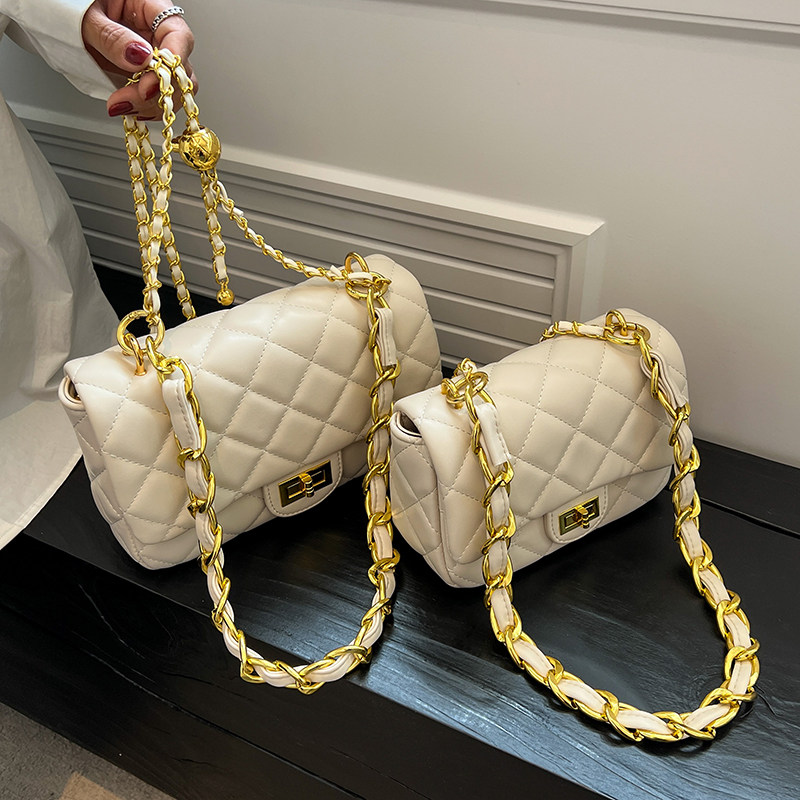 包包女春2024新款潮小香风软皮时尚方胖子菱格链条斜挎包腋下包包,淘宝优惠券,粉丝福利购,淘宝优惠卷