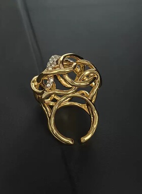 缠绕戒指鬼才设计师复古重工轻奢小众vintage中古戒指