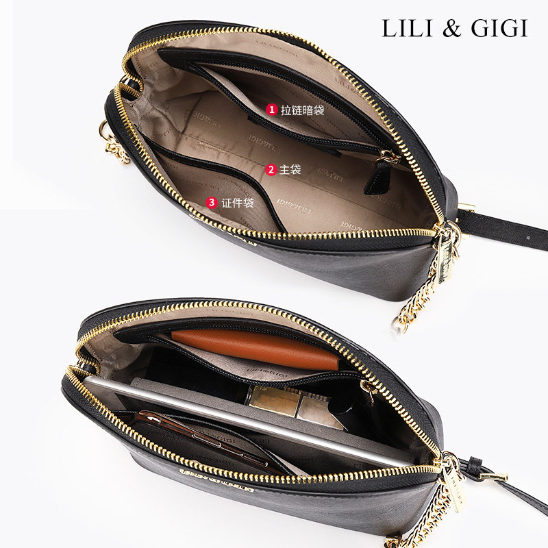 lili&gigi 2020新款女牛皮潮贝壳包 LILI GIGI企业店女士包袋