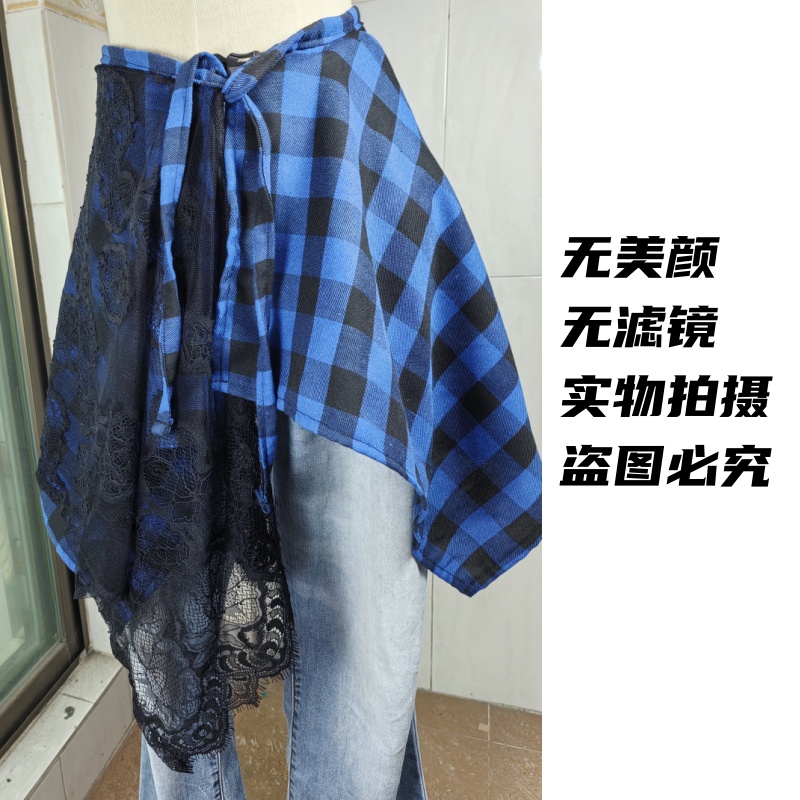 多巴胺穿搭屁帘女白色蕾丝花边牛仔裤多色拼接蛋糕裙罩屁帘叠叠穿 - 图2