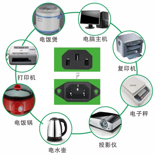 澳标国标品字尾C13弯头纯铜电脑主机显示器三孔90度弯拐角电源线 - 图1