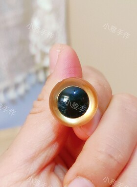 螺纹脚外贸金色水晶眼睛手工玩偶玩具艺眼DIY饰品配件