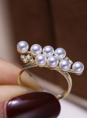 DIY配件S925纯银时尚气质珍珠戒