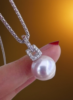 DIY配件S925纯银珍珠吊坠空托