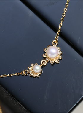 DIY珍珠配件雏菊吊坠空托项链坠