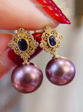 珍珠宫廷复古款耳坠托diy配件