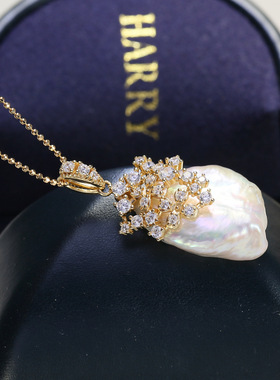 DIY配件S925纯银遮瑕款珍珠吊坠