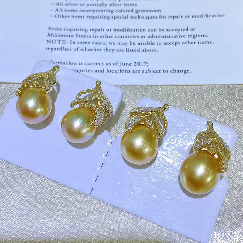 diy配件 S925纯银洋气精美珍珠耳钉耳环空托银饰 遮瑕款耳坠银托 - 图0