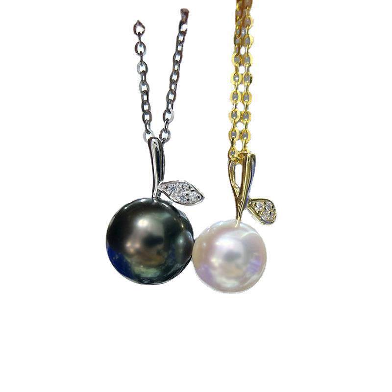 DIY配件 S925纯银珍珠吊坠空托经典苹果项链坠子银托挂坠配饰8-12,淘宝优惠券,粉丝福利购,淘宝优惠卷