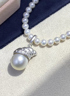 diy珍珠配件牛角包珍珠吊坠空托