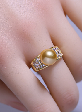 DIY配件S925纯银珍珠戒指空托时