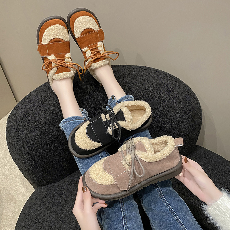 豆豆鞋女加绒2023年冬季毛毛鞋保暖厚底大码棉鞋东北外穿雪地靴子,淘宝优惠券,粉丝福利购,淘宝优惠卷