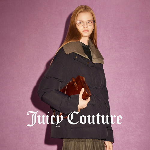 Juicy Couture橘滋2025年冬季羽绒服巴恩风90白鸭绒外套上衣女 - 图0