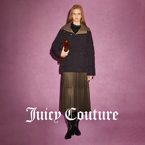 Juicy Couture橘滋2025年冬季羽绒服巴恩风90白鸭绒外套上衣女 - 图2