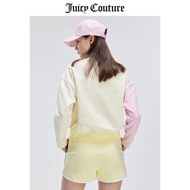 Juicy Couture橘滋卫衣女2024春夏新款美式休闲撞色拼接套头上衣