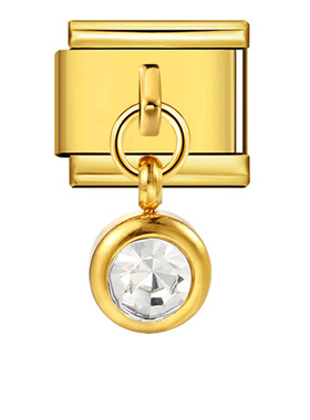 彩色生辰石圆形吊坠意大利模块手链不锈钢挂钩表带情侣闺蜜礼物