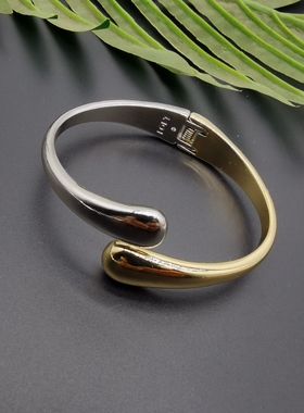 外贸饰品A5新款质感异形撞色打标镀真金街拍走秀漂亮时尚手链手镯