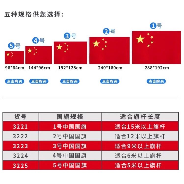 得力中国国旗五星红旗1号2号3号4号5号户外标准纳米防水防晒加厚大红旗国庆节学校企业室外屋顶装饰旗杆旗帜,淘宝优惠券,粉丝福利购,淘宝优惠卷