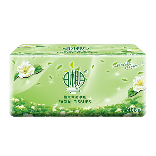 日相月原生木浆3大包绿茶系列超韧3层厚408张抽纸婴儿餐巾擦手纸 - 图1