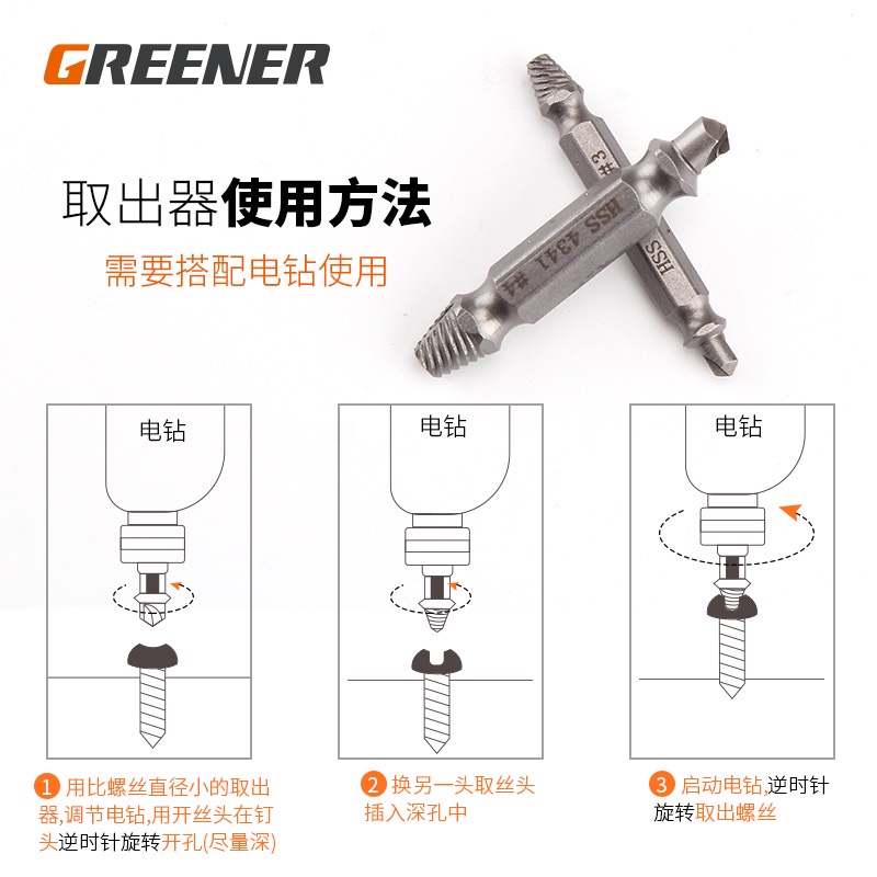 绿林断丝取断头螺丝取出器神器工具万能取专用滑丝反牙锥拆卸内丝-图0