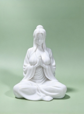 3D打印白色塑料禅意佛像摆件