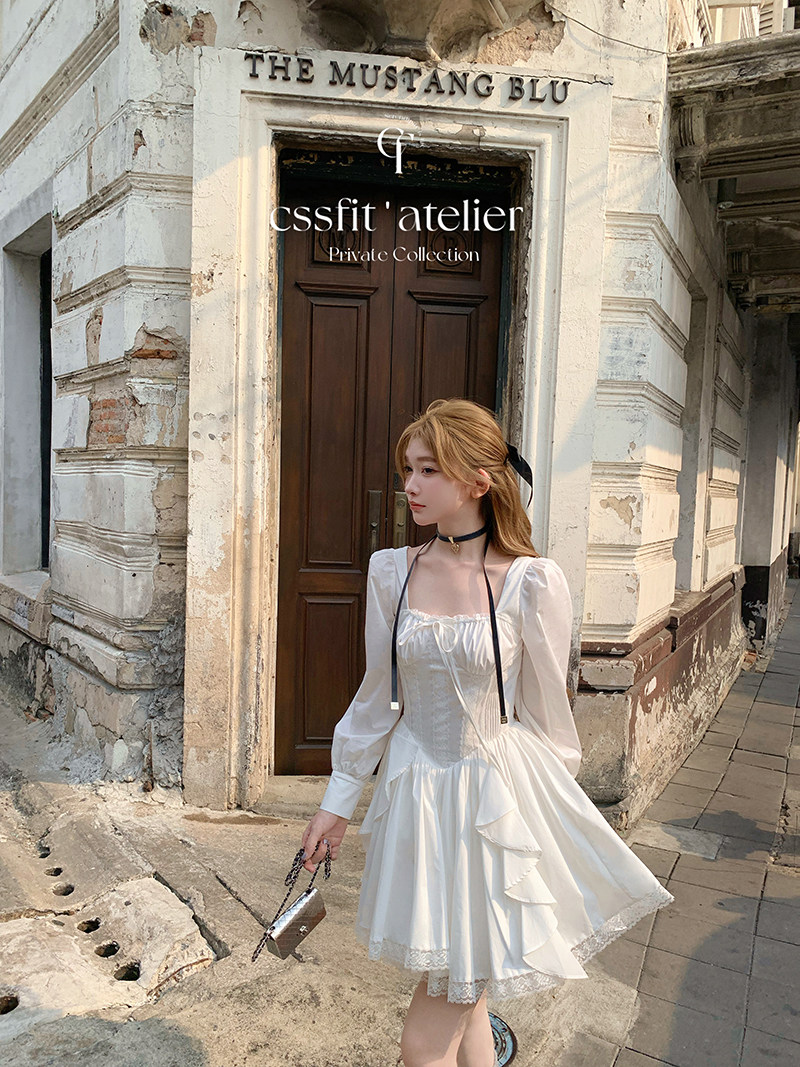 迟伞伞 海上维纳斯 house长袖版少女蕾丝拼接蓬蓬连衣裙短裙女,淘宝优惠券,粉丝福利购,淘宝优惠卷