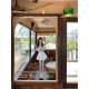 Chi Umbrella Lace Spliced Bow Shirt Skirt