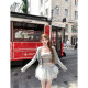 Chi San Um mohair hollow knitted cardigan suspender
