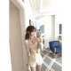 Chi Umbrella Pleated Lace Tencel Suspender Pants suit