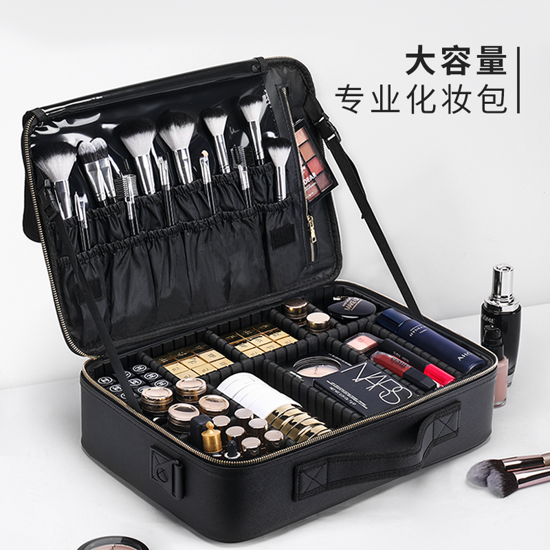NICELAND化妆包女便携大容量多功能简约韩国ins风化妆师包 - 图0