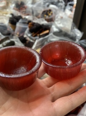 天然牛角披毛犀杯子纹路清晰男女高端文玩老料