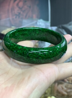 文玩杂项虬角绿色手镯佛珠手工雕刻精雕仿古手串