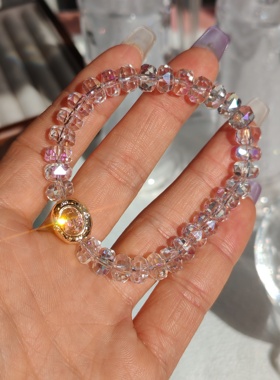 原创2025新款施家白水晶车轮珠手链轻奢高级简单干净闺蜜礼物