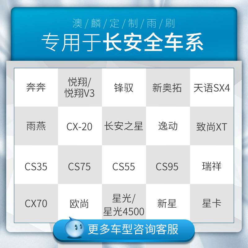 适用长安cs75雨刮器cs55cs35逸动悦翔奔奔欧诺胶条片无骨雨刷原装 - 图1