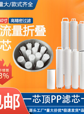 30寸40寸大通量滤芯大流量折叠滤芯电厂化工水处理纯水回用水过滤