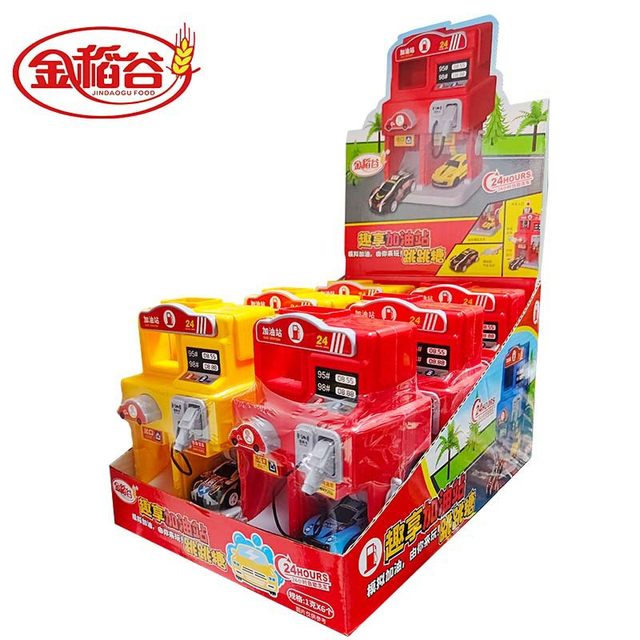 Children's play house simulates gas station mini car