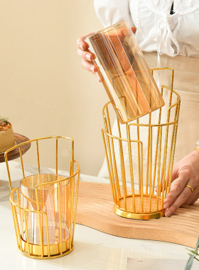 花瓣铁艺玻璃插花电镀摆件水培花瓶家居餐桌装饰干花花盆轻奢风