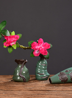 陶瓷花瓶哥窑水培植物小花插创意家居办公仿真花花器装饰摆件
