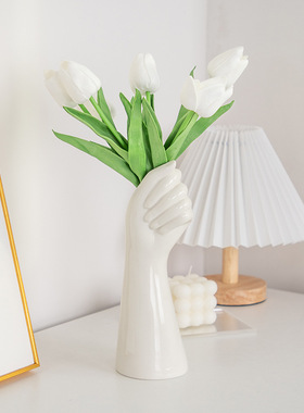 现代简约家居北欧人体艺术陶瓷手花瓶装饰工艺品创意客厅摆件