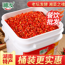 Xiangrui Farmhouse Chopped Chili Sauce Large Barrel Loaded With Hunan Chopped Pretzels Fish Head Chopped Pretzels Garlic & Garlic Sauce Spicy Sauce Hot Catering Commercial