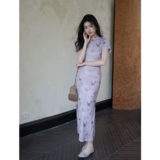 Дизайнерское сиреневое ципао, платье, (в наличии на складе), китайский стиль