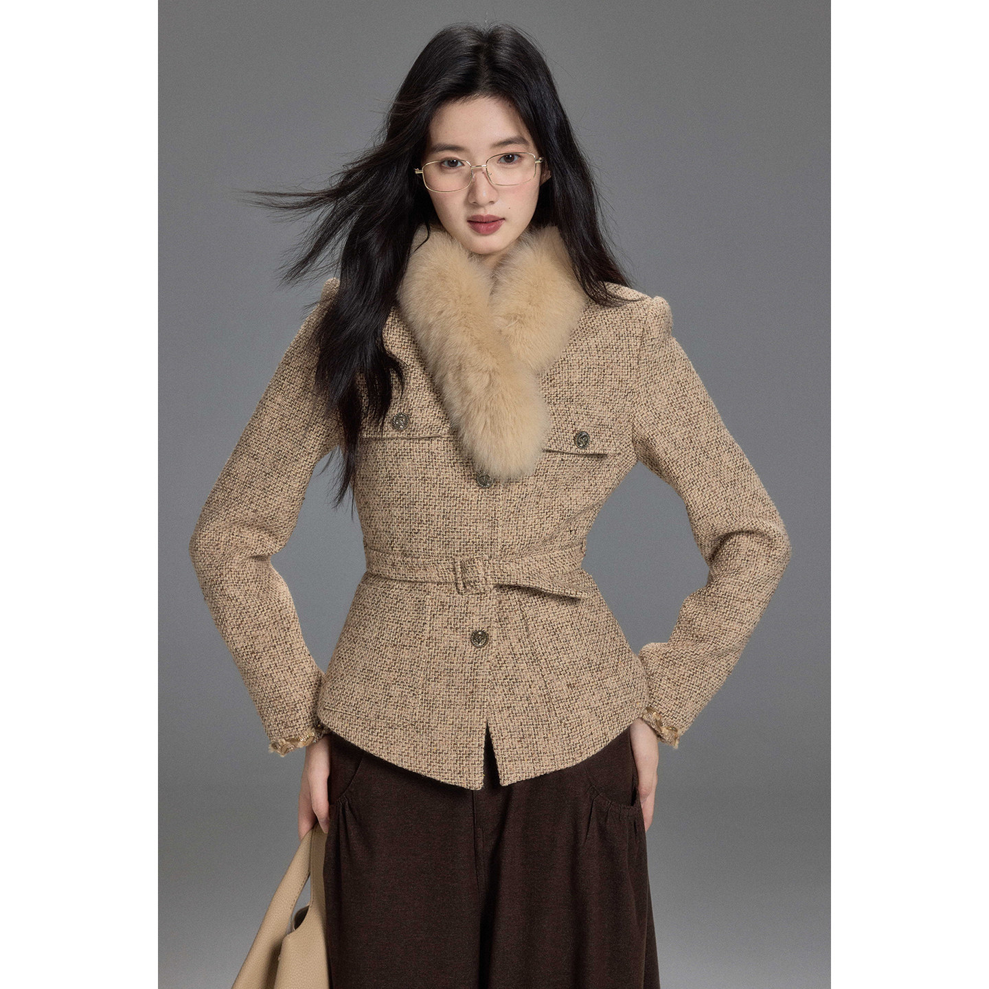 贰羊设计【汐棠】复古千金小香风外套女收腰短款正肩气质上衣,淘宝优惠券,粉丝福利购,淘宝优惠卷