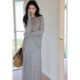 Eryang Design Jiang Jinyue 100 lyocell sweater ແຂນຍາວ + ກະໂປງແອວສູງ drape suit ວ່າງ